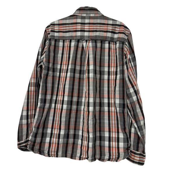 Levi’s Plaid Button Down Long Sleeve Shirt Mens Large Casual Top Gray - Picture 9 of 10